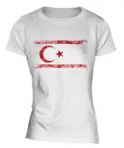 Turkish Republic Of Northern Cyprus Distressed Flag Ladies T-Shirt