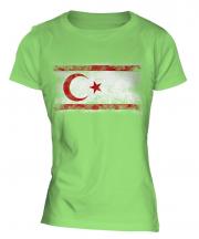Turkish Republic Of Northern Cyprus Distressed Flag Ladies T-Shirt