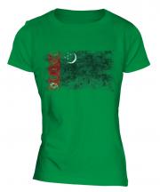 Turkmenistan Distressed Flag Ladies T-Shirt