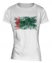 Turkmenistan Distressed Flag Ladies T-Shirt