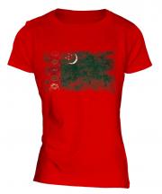 Turkmenistan Distressed Flag Ladies T-Shirt