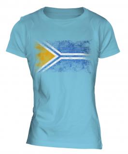 Tuva Distressed Flag Ladies T-Shirt
