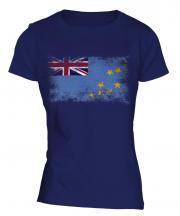 Tuvalu Distressed Flag Ladies T-Shirt