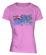Tuvalu Distressed Flag Ladies T-Shirt