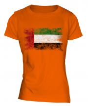 United Arab Emirates Distressed Flag Ladies T-Shirt