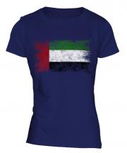 United Arab Emirates Distressed Flag Ladies T-Shirt