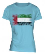 United Arab Emirates Distressed Flag Ladies T-Shirt