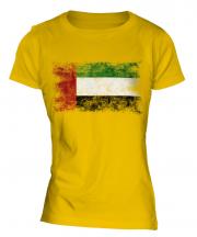 United Arab Emirates Distressed Flag Ladies T-Shirt