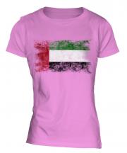 United Arab Emirates Distressed Flag Ladies T-Shirt