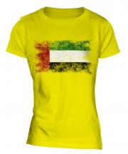 United Arab Emirates Distressed Flag Ladies T-Shirt
