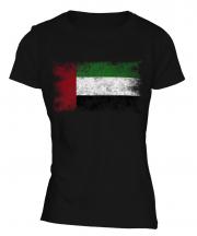 United Arab Emirates Distressed Flag Ladies T-Shirt