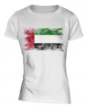 United Arab Emirates Distressed Flag Ladies T-Shirt