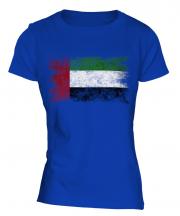 United Arab Emirates Distressed Flag Ladies T-Shirt