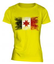 Udmurtia Distressed Flag Ladies T-Shirt