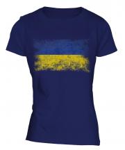 Ukraine Distressed Flag Ladies T-Shirt