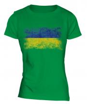 Ukraine Distressed Flag Ladies T-Shirt