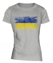 Ukraine Distressed Flag Ladies T-Shirt