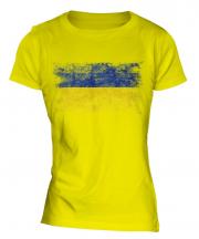 Ukraine Distressed Flag Ladies T-Shirt