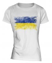 Ukraine Distressed Flag Ladies T-Shirt