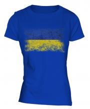 Ukraine Distressed Flag Ladies T-Shirt