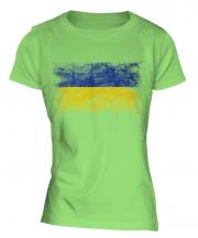 Ukraine Distressed Flag Ladies T-Shirt