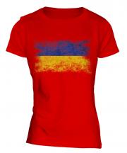 Ukraine Distressed Flag Ladies T-Shirt
