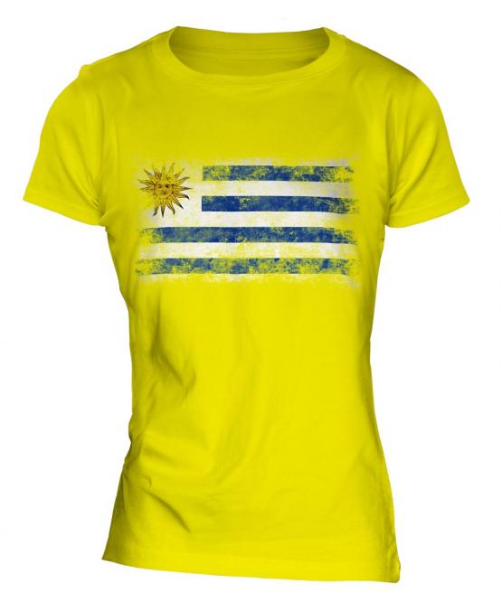 Uruguay Distressed Flag Ladies T-Shirt