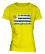 Uruguay Distressed Flag Ladies T-Shirt