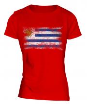 Uruguay Distressed Flag Ladies T-Shirt