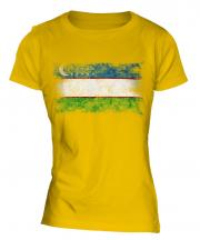 Uzbekistan Distressed Flag Ladies T-Shirt