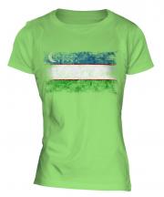 Uzbekistan Distressed Flag Ladies T-Shirt