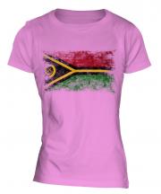 Vanuatu Distressed Flag Ladies T-Shirt