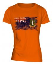 Uk Virgin Islands Distressed Flag Ladies T-Shirt