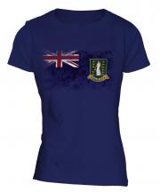 Uk Virgin Islands Distressed Flag Ladies T-Shirt