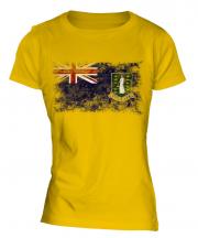 Uk Virgin Islands Distressed Flag Ladies T-Shirt