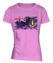 Uk Virgin Islands Distressed Flag Ladies T-Shirt