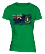 Uk Virgin Islands Distressed Flag Ladies T-Shirt