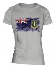 Uk Virgin Islands Distressed Flag Ladies T-Shirt