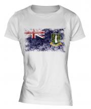 Uk Virgin Islands Distressed Flag Ladies T-Shirt