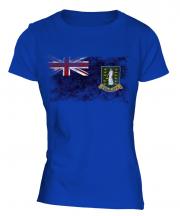 Uk Virgin Islands Distressed Flag Ladies T-Shirt