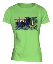 Uk Virgin Islands Distressed Flag Ladies T-Shirt