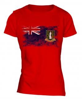 Uk Virgin Islands Distressed Flag Ladies T-Shirt
