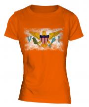 Us Virgin Islands Distressed Flag Ladies T-Shirt