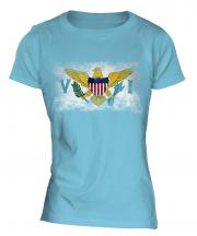 Us Virgin Islands Distressed Flag Ladies T-Shirt