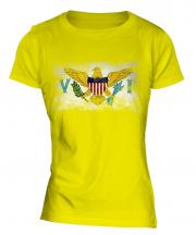 Us Virgin Islands Distressed Flag Ladies T-Shirt