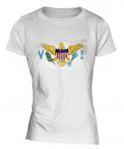 Us Virgin Islands Distressed Flag Ladies T-Shirt