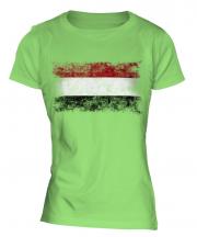 Yemen Distressed Flag Ladies T-Shirt