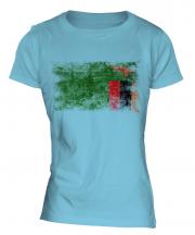 Zambia Distressed Flag Ladies T-Shirt