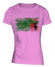 Zambia Distressed Flag Ladies T-Shirt