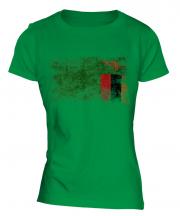 Zambia Distressed Flag Ladies T-Shirt